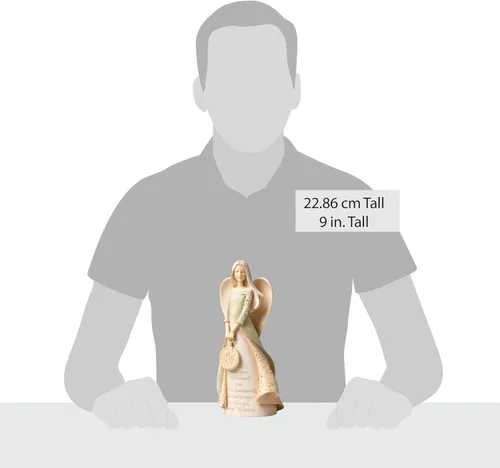 Vista 3 de Enesco Foundations - Figura de resina de piedra de ángel de jubilación, 9 pulgadas