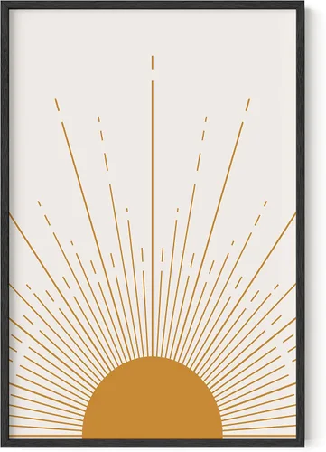 Vista 20 de HAUS AND HUES Arte de pared moderno de mediados de siglo, póster bohemio de sol, impresión moderna de mediados de siglo, cuadros boho para pared