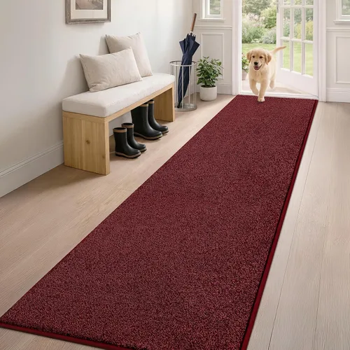 Vista 85 de PURRUGS Tapete para puerta con atrapamiento de suciedad, 20 x 31.5 pulgadas, antideslizante, lavable a máquina, tapete para puerta de perro, tapete