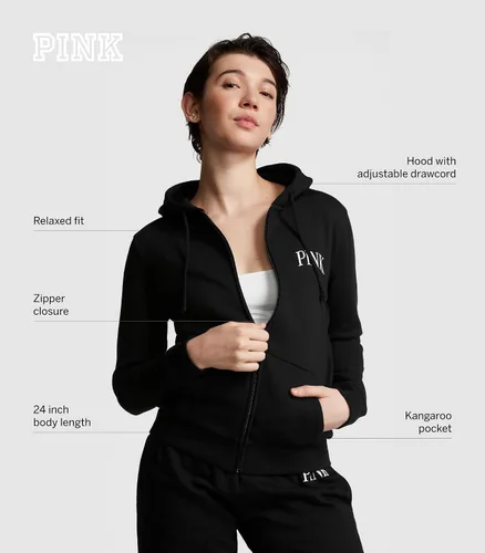 Vista 5 de Victoria's Secret Sudadera con Cremallera Completa con Logotipo PINK para Mujer (XS-XXL)