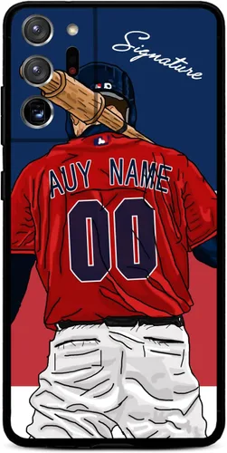 Vista 18 de Funda de béisbol personalizada con nombre y número para Samsung Galaxy Note 20/20 Ultra 10 Pro Note 9 8, silicona líquida con protección de cámara