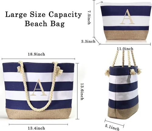 Vista 12 de YOOLIFE Bolsas de playa para mujer, bolsa de lona de viaje, bolsa impermeable para piscina, artículos esenciales de viaje, regalos para mujeres