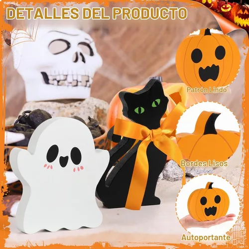 Vista 3 de COCHIE 3 bonitas decoraciones de mesa de Halloween espeluznantes