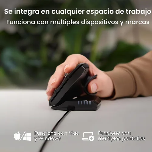 Vista 9 de Contour Unimouse - Ratón vertical ergonómico ajustable de 35° a 70°, ángulo de inclinación de 35° a 70°, 6 botones programables para productividad