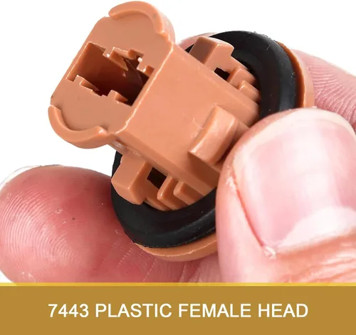 Vista 2 de Pack-2 Automotive 7443 Portabombillas de Luz de Freno, Conector de Arnés con Socket Pigtail, Adaptador Hembra de Plástico con Aislamiento