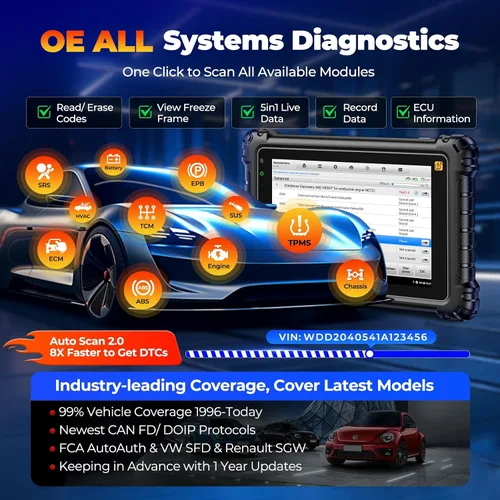 Vista 8 de Autel Escáner MaxiCOM MK906S PRO 2-TS: 2026 Hasta de MaxiSYS MS906 PRO2-TS/ MS906 MAX/ MS906PRO TS, Codificación igual que Elite II PRO, Top TPMS