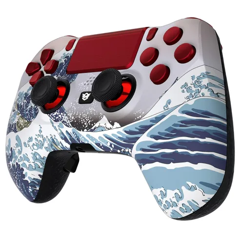 Vista 3 de HEXGAMING Hyper HEX Controller 4 Mappable Paddles & Interchangeable Thumbsticks & Flashshot Compatible with PS4 Elite Controller PC Wireless FPS