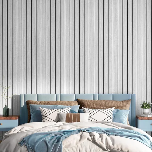 Vista 4 de Yenhome Paneles de pared de listones de madera texturizada 3D, paneles acústicos insonorizados para paredes interiores y techos, panel de espuma