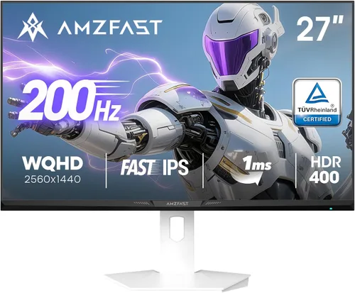 Vista 16 de Amzfast Monitor para juegos de 24 pulgadas 180Hz QHD (2560 × 1440), monitor IPS rápido, compatible con G-SYNC de 1 ms, altavoces incorporados, 96%
