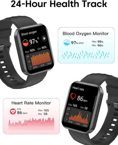 Vista 3 de Relojes inteligentes para mujeres y hombres con Bluetooth llamadas telefónicas compatibles con teléfonos iPhone/Android, monitor de ritmo cardíaco