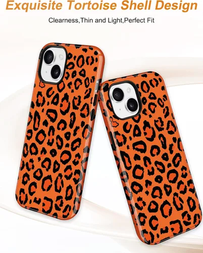 Vista 152 de Jusy Funda compatible con MagSafe con estampado de caparazón de tortuga marrón para iPhone 7/8/SE, cubierta protectora de TPU suave magnética