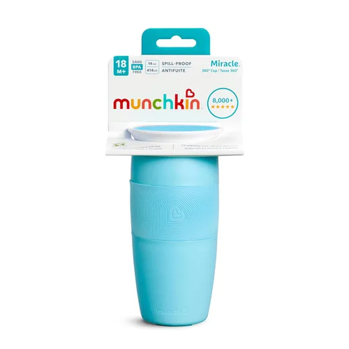 Vista 6 de Munchkin® Miracle® 360 - Vaso para beber para niños pequeños, a prueba de derrames, 14 onzas, azul