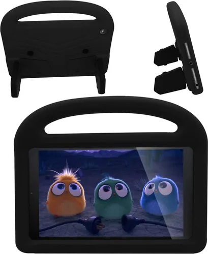 Vista 23 de Funda para tablet Kindle Fire 7 para niños (12.ª generación, versión 2022) con mango de pie de apoyo de forraje resistente, espuma EVA suave, a
