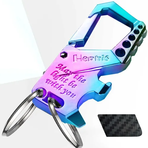 Vista 10 de Llavero resistente con forma de calavera, herramienta de escape de emergencia para automóvil, cortador de cinturón de seguridad, abrebotellas