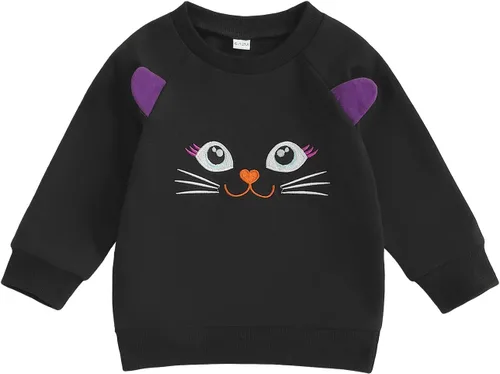 Vista 131 de Disfraz de Halloween para bebé, sudadera de calabaza con cuello redondo, suéter de manga larga, ropa de otoño