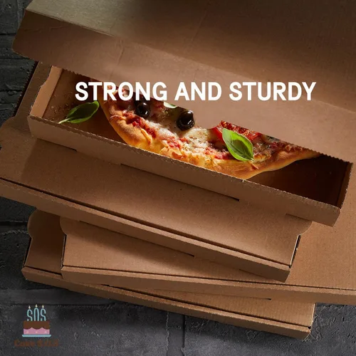 Vista 4 de Cajas de pizza de cartón corrugado Kraft de 10 x 10 x 1.75 pulgadas (paquete de 25)