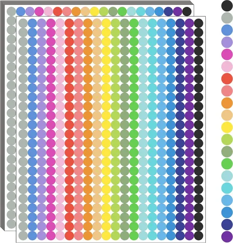 Vista 9 de Calcomanías de punto negro, 1/4 de pulgada, 10000 etiquetas adhesivas