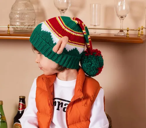 Vista 2 de LMLALML Sombreros de Navidad para mujeres, niños y hombres, elegante, de punto, cálido, divertido gorro para Año Nuevo, fiesta festiva