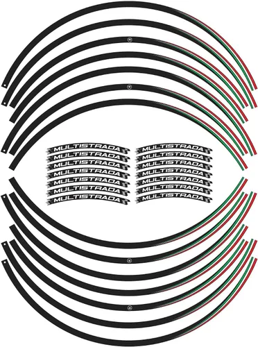 Vista 2 de labelbike - Stickers Stripes Motorcycle Rims Wheels 17-19 Tuning Protection Kit Compatible with Ducati Multistrada v4