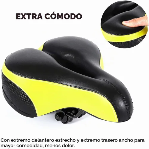 Vista 2 de EBIKELING Asiento de bicicleta de doble absorción de golpes, suave y cómodo, acolchado para hombres y mujeres, cómodo, espuma viscoelástica, ajuste