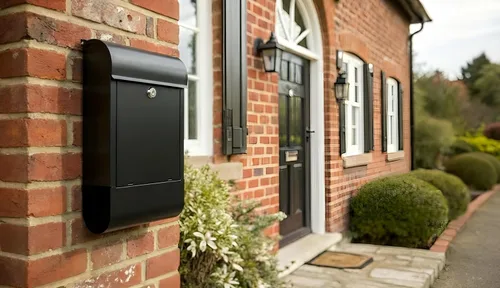 Vista 5 de NACH Buzón con bloqueo, 16 x 4.5 x 10 pulgadas, buzón negro con cerradura, soporte de pared impermeable para buzón - The Dominion Buzón con cerradura