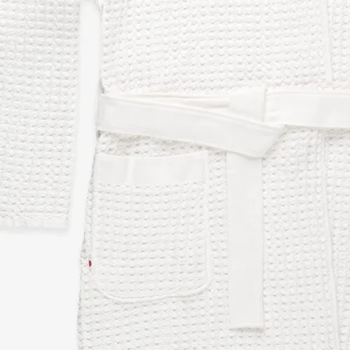 Vista 2 de ONSEN Bata de baño tejido de gofre 100% algodón Supima con capucha, bata de baño de punto gofre de absorción rápida, unisex de algodón