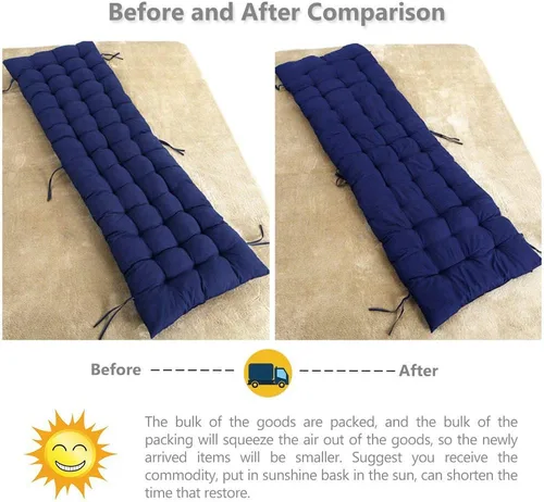 Vista 8 de Cojín para tumbona reclinable para patio, colchón tumbona con tapa de 60 pulgadas para jardín, exterior, interior, sofá, tatami y banco de asiento