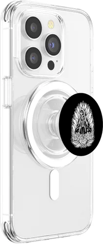 Vista 3 de PopSockets MagSafe PopGrip de esqueleto gótico católico punk tradicional para iPhone