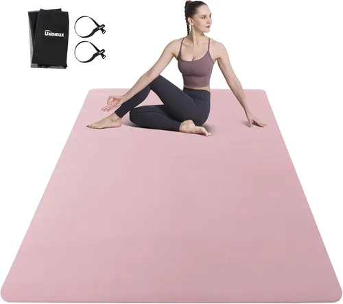 Vista 13 de UMINEUX Tapete de yoga grande para hombres y mujeres de 1/4 y 2/5 pulgadas, extra grueso, TPE para entrenamiento en casa, gimnasio, antideslizante