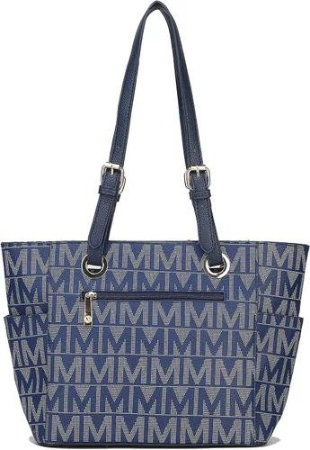 Vista 6 de MKF Collection Bolso de mano para mujer, bolso de mano de cuero vegano con asa superior