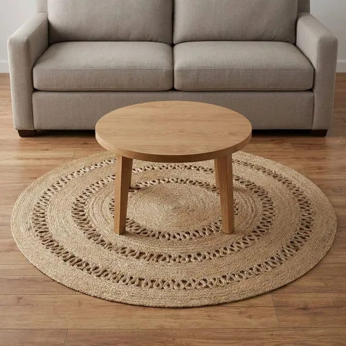 Vista 49 de RedEarth · Alfombra rectangular - 2'x3' de yute natural trenzada con respaldo antideslizante - Alfombra boho tejida a mano para dormitorio, cocina