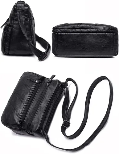 Vista 4 de Bolsos cruzados impermeables para mujer, bolso bandolera casual de piel sintética para mujer, bolso cruzado