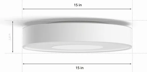 Vista 4 de Philips Hue Infuse - Lámpara de techo mediana, color blanco, luz LED inteligente que cambia de color, color blanco, 1 paquete, control