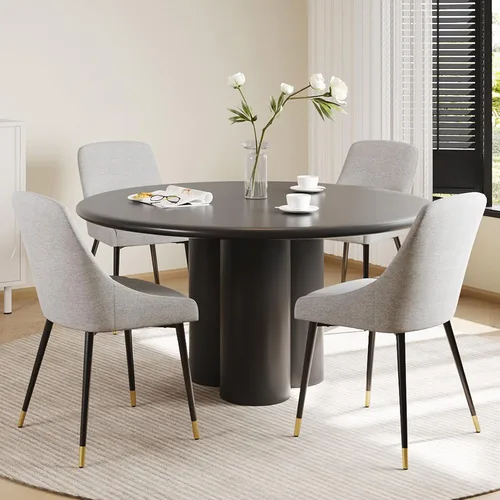 Vista 17 de COLAMY LUMA - Juego de 2 sillas de comedor de tela tapizada con patas de metal y cojín acolchado, sillas laterales sin brazos para comedor, cocina