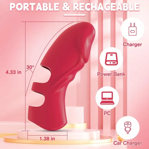 Vista 6 de Vibrador de dedo mini juguete sexual para mujeres, vibrador de punto G, estimulador de clítoris con 5 vibraciones, vibrador de bolsillo silencioso