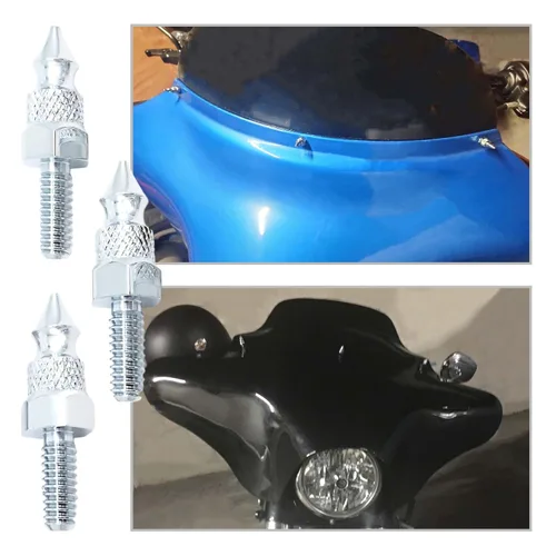 Vista 2 de Americruise - Kit de tornillos de púas de montaje cromado para motocicleta Harley Touring Electra Street Glide FLHT FLHX 1996-2013 (1996-2013)
