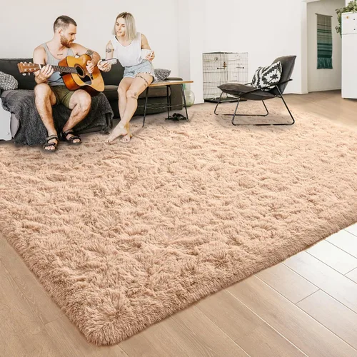 Vista 22 de ISEAU Alfombra de pasillo cómoda y esponjosa para dormitorio, de felpa con base de goma antideslizante, para dormitorio de bebé, al lado de la cama