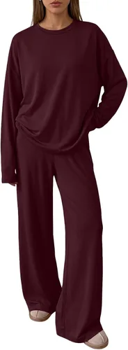 Vista 7 de Trendy Queen Conjunto de 2 piezas de otoño para mujer, tops de gran tamaño Negro