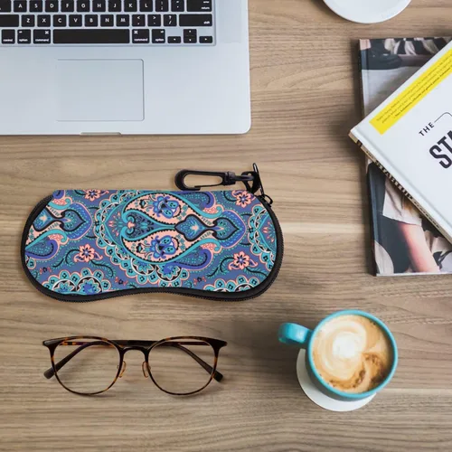 Vista 109 de MoKo - Estuche suave, ultra ligero, de neopreno, para lentes de sol, con cremallera y clip para cinturón