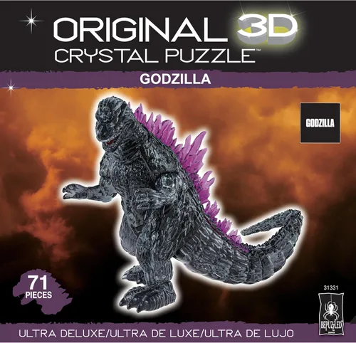 Vista 3 de Bepuzzled, Godzilla Ultra Deluxe - Rompecabezas de cristal 3D, para amantes de Godzilla, coleccionistas y rompecabezas a partir de 12 años