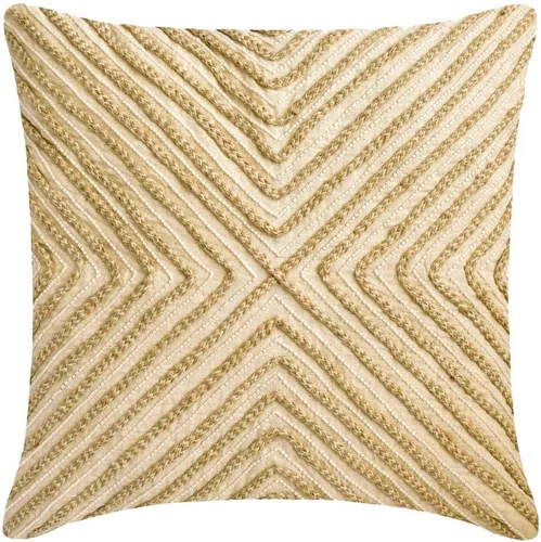 Vista 23 de The HomeCentric Fundas de almohada decorativas beige de 12 x 12 pulgadas (11.8 x 11.8 in), encaje de yute y almohadas marroquíes para sofá