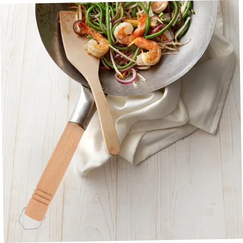 Vista 8 de Mango de olla de repuesto de mango de sartén de madera, agarre ergonómico desmontable para cacerola japonesa y ollas pequeñas de sopa, accesorio