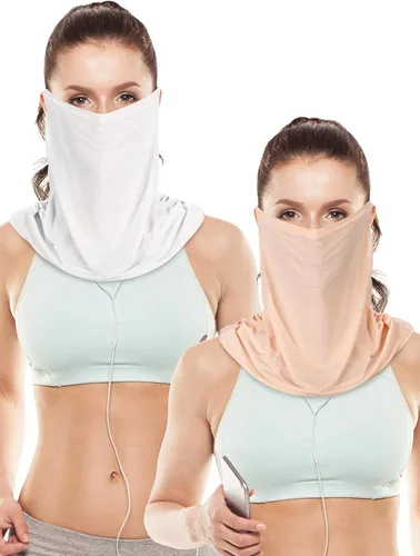 Vista 8 de 2 unidades unisex de protección solar para mujer, protección UV, bufanda facial para actividades al aire libre de verano