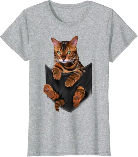 Vista 25 de Camiseta de bolsillo con estampado de tigre y gato Negro