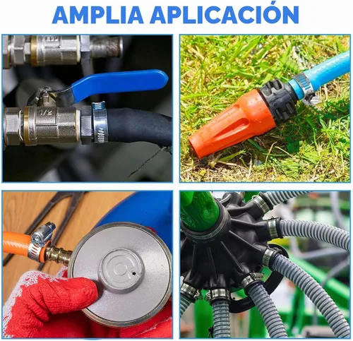 Vista 8 de TICONN - Juego de 20 abrazaderas de manguera, abrazaderas de manguera de tornillo sin fin de acero inoxidable 304 de 1/4 a 7/16 pulgadas