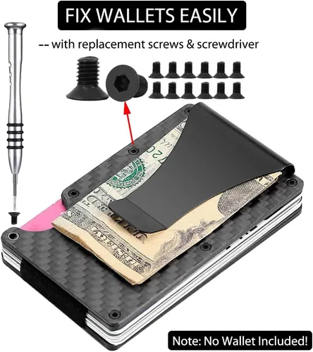 Vista 2 de Sorftin Kit de tornillos de repuesto para billetera, repuesto de correa elástica para efectivo para cartera, Set estándar - Negro, Kit