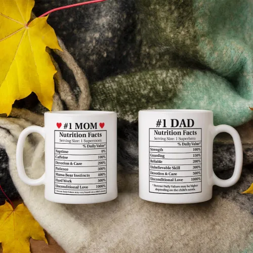 Vista 3 de Fatbaby Tazas de café para papá y mamá, regalos del día del padre para mamá y papá, regalo de San Valentín, Navidad, baby shower, para nuevos
