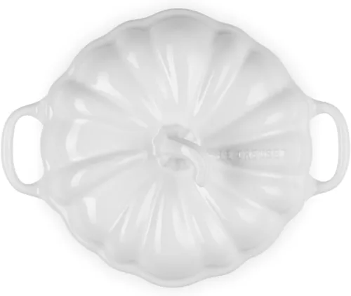 Vista 2 de Le Creuset Gres Figural Pumpkin Petite Cocotte, 12 onzas, blanco (paquete de 6)