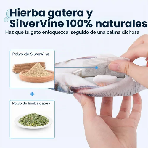 Vista 4 de Potaroma - Juguetes para gatos con SilverVine y menta de gato, pescado en movimiento flexible para perros pequeños, de ejercicio, interactivos