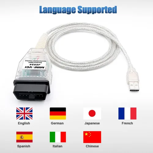 Vista 6 de Cable MINI VCI J2534 para vehículos Toyota Lexus Scion, OBD2 a USB J2534 herramienta de diagnóstico y reprogramación funciona con TIS Techstream